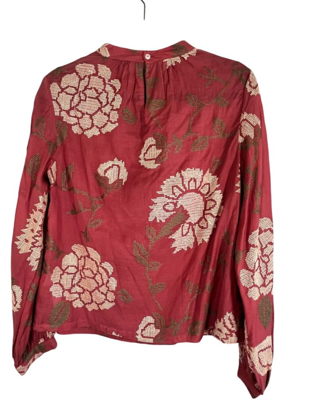 Colorful Floral Top Pink 4 Boho Indie Cottage Feminine Artsy Preppy Resort Chic - Picture 2 of 12